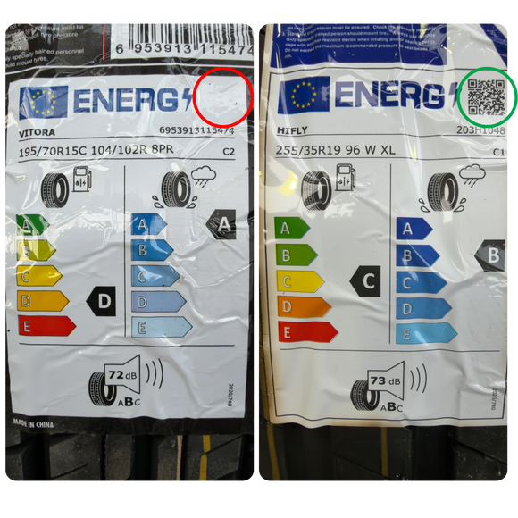 How to spot an unregistered EU tyre label