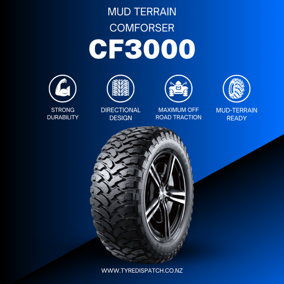 Comforser - cf3000 Directional Mud Terrain Heavy Duty Main Image with specs details strong durability maximum off road traction mud-terrain ready