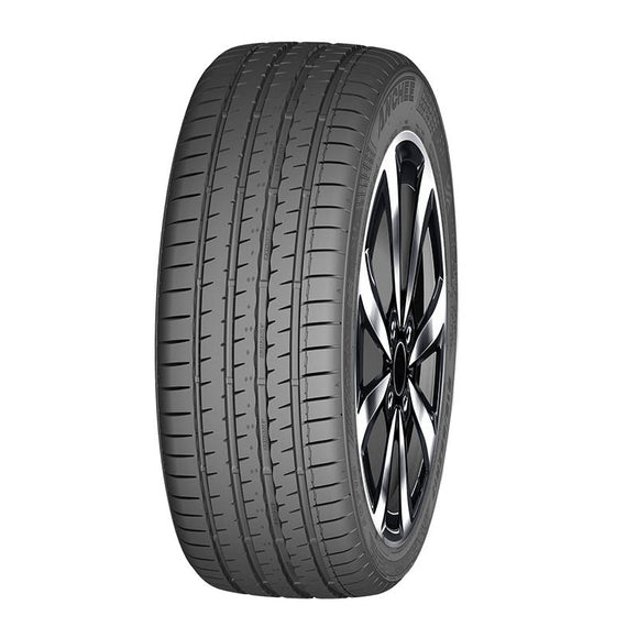 Anchee AC718 Car tire with rim on a white background