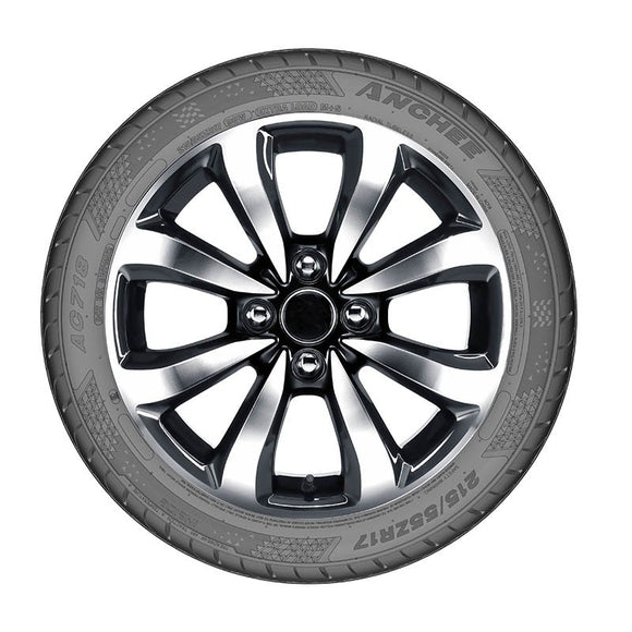 Anchee AC718 ar wheel with alloy rim and tire on a white background