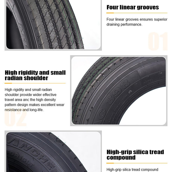 Anchee - 7.50R16 120/118N 14PLY - Close-up of Anchee AC898 light truck tyre tread pattern for enhanced grip, available at Tyre Dispatch New Zealand