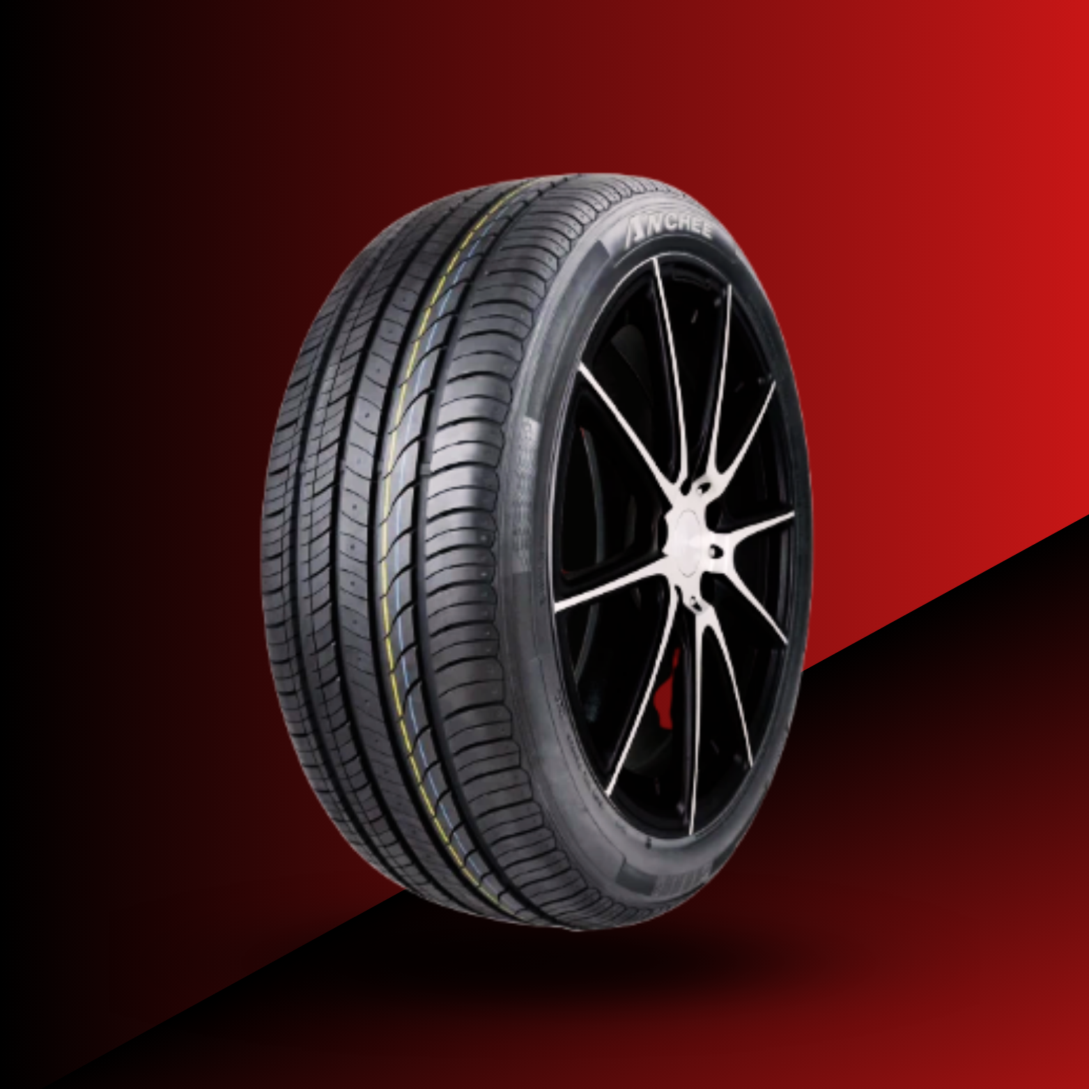 Anchee AC818 Tyre - Angled perspective highlighting asymmetric tread pattern for superior traction and enhanced control