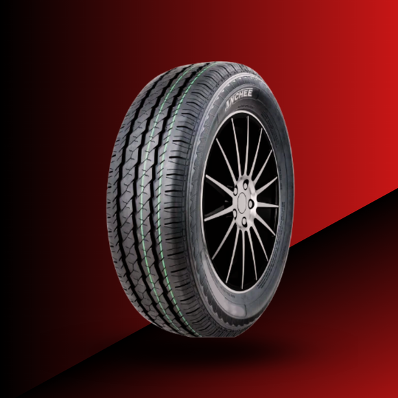 Anchee AC838 Single Tyre Close-Up - Side view on multi-spoke alloy wheel highlighting asymmetric tread pattern and premium construction for high performance driving.