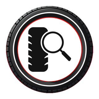 Tyre tread under a magnifying glass