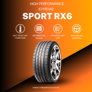 Joyroad Sport RX6 high performance asymmetric tire on a stylish wheel with orange and black gradient background, featuring heat resistance and enhanced control."