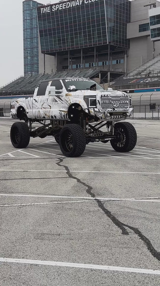 Predator New Mutant X-MT on F350 promo video then going close up on tyres then showing it driving away